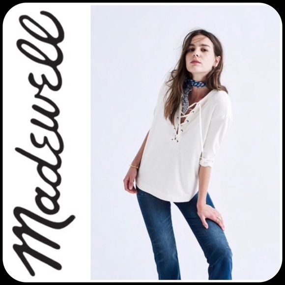 Madewell Tops - SOLD Madewell Libra Lace-up Long Sleeve Shirt